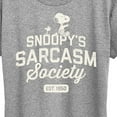 thumbnail image 3 of Peanuts - Snoopy Sarcasm Society - Ladies Short Sleeve Classic Fit Tee, 3 of 6