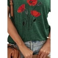 thumbnail image 4 of Gvmfive Womens Casual Short Sleeve T-shirt V Neck Floral Print Tunic Pullover Tops, 4 of 4