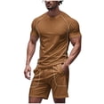thumbnail image 2 of Men's Summer 2-Piece Sportswear Set with Short Sleeve Top and Athletic Shorts for Running, Training, and Gym, 2 of 5