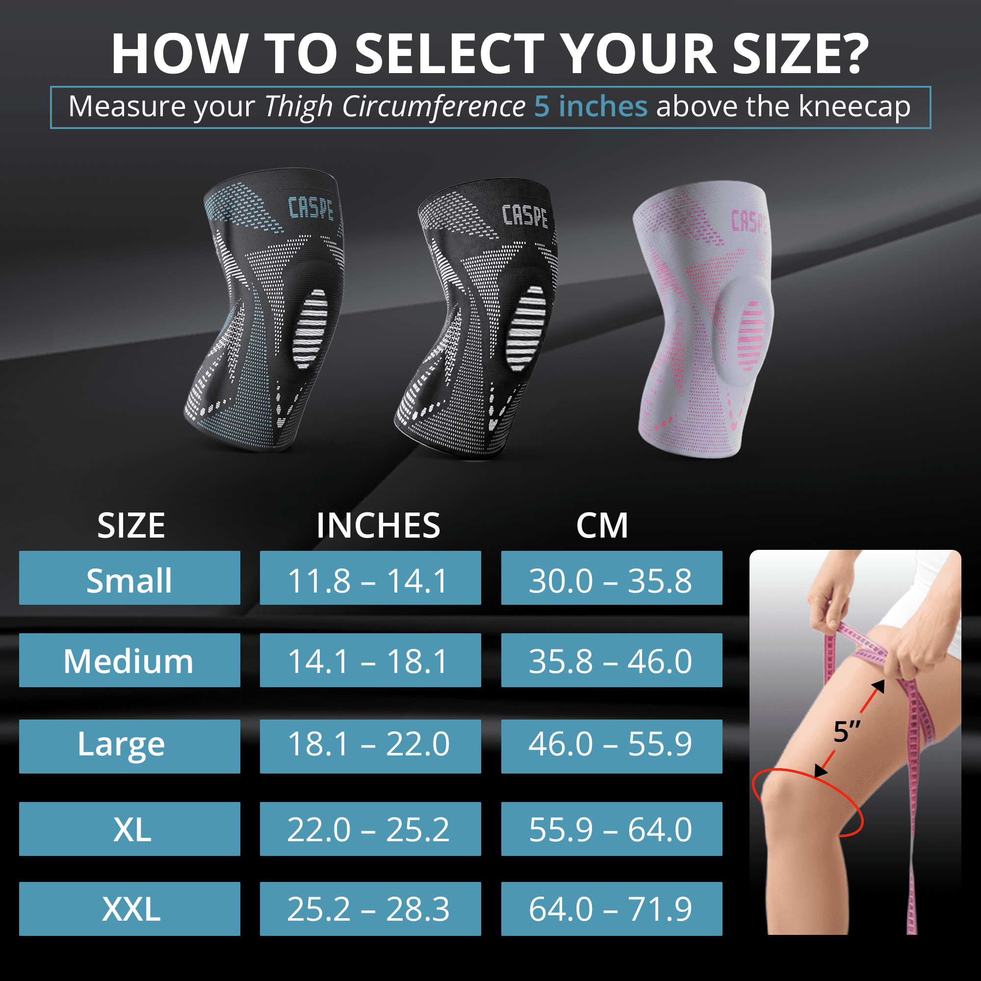 Caspe 1 Pack Compression Knee Brace with Patella Gel Pad & Side Stabilizers – Knee Support Sleeve for Men & Women, Running, Workout & Daily Use