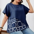 thumbnail image 5 of TAGOLD Womens Summer Plus Size Tops,Tops for Womens,Women Oversize Summer Casual Short Sleeve Round Neck Printed Sleeve Tops Loose Blouse, 5 of 5