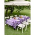 thumbnail image 4 of Outdoor Tablecloth with Umbrella Hole for Patio/Picnic/Party/Camping, Purple Lavender Waterproof Table Cloth Rectangle Table Cover Washable, Spring Watercolor Wildflowers Plant Plaid (52"x 70"), 4 of 8