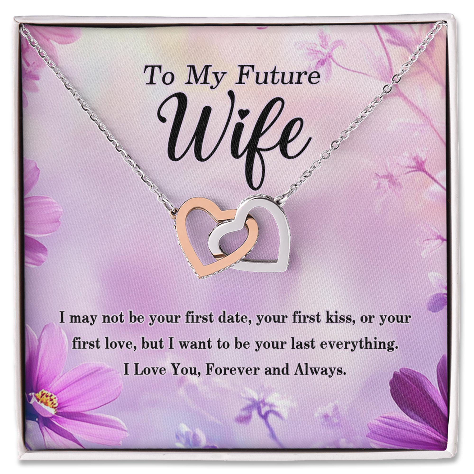 Interlocking Hearts Necklace, To My Future Wife, Romantic Gift From Fiance, Anniversary Jewelry, Birthday Present, Christmas Love Keepsake, Forever and Always, Sentimental Gift For Her