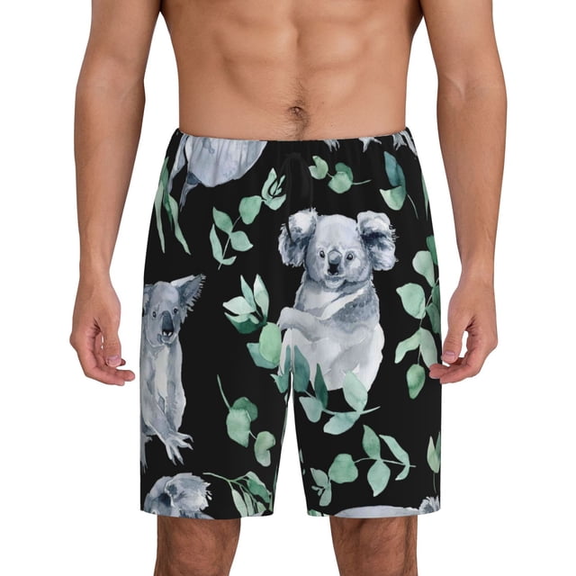 Fotbe Cartoon Koala Bear Pantalones Cortos de Pijama para Hombre, Ropa de Dormir, Pantalones de Pijama Cortos para Hombre-Medium