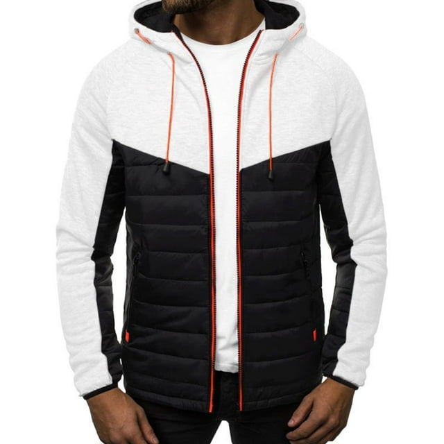 Dolkfu Sudadera con capucha para hombres de color combinado, chaqueta deportiva con cremallera completa, chaqueta ligera y de combinación para hombres. M