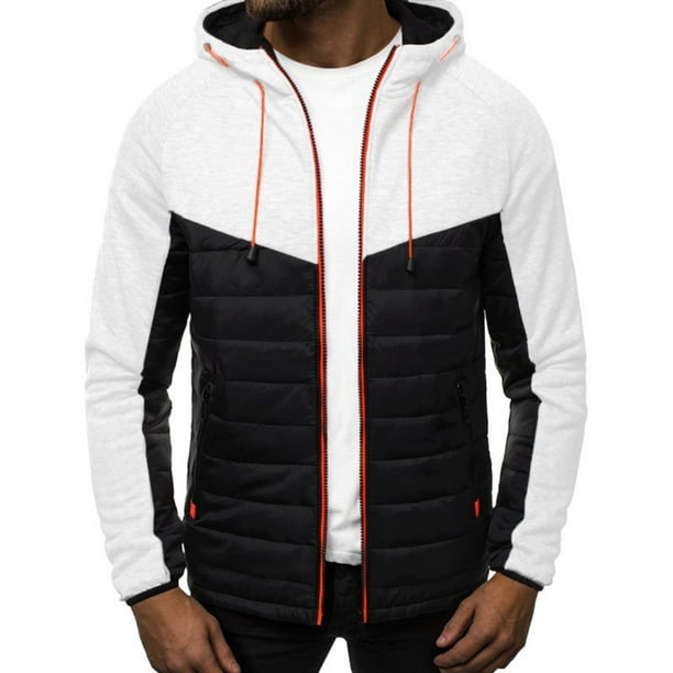 Dolkfu Sudadera con capucha para hombres de color combinado, chaqueta deportiva con cremallera completa, chaqueta ligera y de combinación para hombres. XXXL