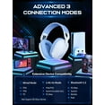 thumbnail image 6 of Siivton Wireless Gaming Headset for PS5/PS4/PC/Switch, 2.4GHz & Bluetooth 5.3 USB Headphones with Microphone, Ergonomic Design (White), 6 of 7