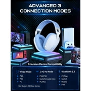 Onikuma B2 Gaming Headset 2.4GHz USB Wired Gaming Headphones with Mic, Ergonomic Design 5.3 Bluetooth Headphones for PS5, PS4, Switch,PC