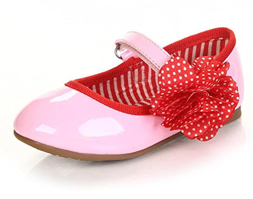 Baby Babies Infants Girls Patent Hard Sole Shoes Shoe Party Red Pink Cream White 