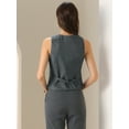 thumbnail image 3 of DARING DIVA Women's V-Neck Button-Down Work Blazer Vest Waistcoat XS Gray, 3 of 6