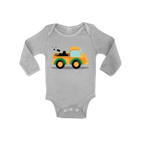 

Baby Boy Shirts - NB 6M 12M 18M - Truck Long Sleeve Bodysuit