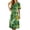 Green, variant on Women's Casual Printed Short Sleeve Summer Dress Flowy Swing Knee Length Beach Outfit Brown XXL
