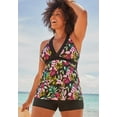thumbnail image 3 of Swimsuits for All Longer Length Surplice Tankini Set With Banded Short, 3 of 5