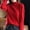 Red, variant on Womens Sweaters New Half High Knitted Sweater Women's Autumn and Winter Short Pullover Solid Color Loose Sweater Thickened Bottoming Shirt Dropshipping