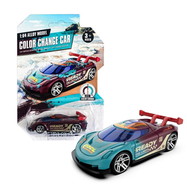 Alloy Car Model Toys for Kids 1:64 Temperature Sensitive Color Changing Mini Racing Car Inertia Pull Back Cars Boy Birthday Gift D