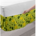 thumbnail image 2 of Lemons Bed Skirt, Simplistic Vibrant Colors Vitamin C Colorful Graphic, Elastic Bedskirt Dust Ruffle Wrap Around for Bedding Decor, 4 Sizes, Olive Green Yellow, by Ambesonne, 2 of 2
