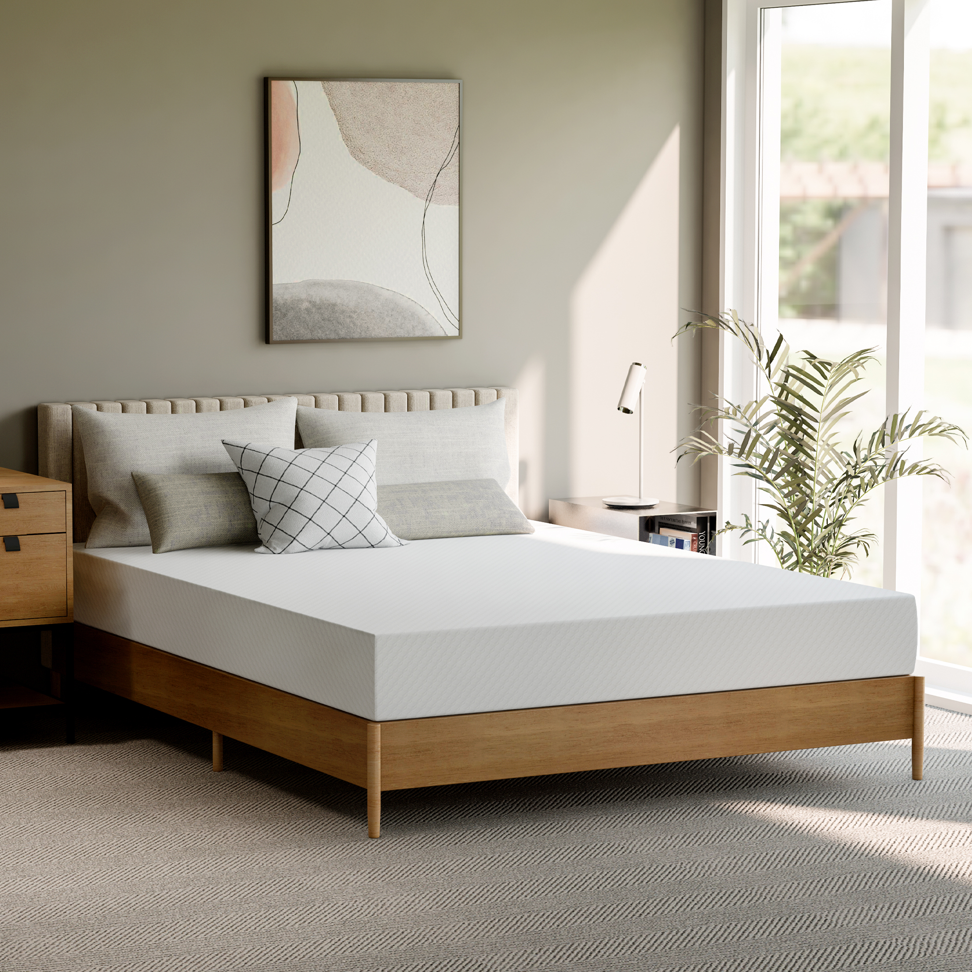 GAESTE 8 Queen Memory Foam Mattress, Cooling Gel, Medium Firm Support, Pressure Relief, Breathable Cover, Mattress in a Box, Adult and Child