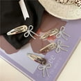 thumbnail image 5 of ROCKROK Silver Hair Accessory adorned with Zircon Bowknot Simple Hairpin Barrette Charm, 5 of 13