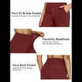thumbnail image 4 of Pantalones de Yoga para Mujer, de Pierna , con Bolsillos, Cintura Alta, Elásticos, Informales, Deportivos. Vino Tinto XL, 4 of 10