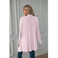 thumbnail image 5 of Mengpipi Women's Basic Casual Lightweight Long Sleeve Drape Open Front Cardigan, Pink-M(8-10), 5 of 6