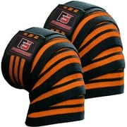 FIGHTSENSE Knee Wraps (Pair) - Ideal for Squats, Powerlifting,Gym,Bodybuilding, Weightlifting, Cross Training WODs & Gym Workout - Compression & Elastic Support