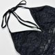thumbnail image 4 of Conjunto de top con espalda transparente y falda lápiz para mujer - Contraste de malla bordada - Atractivo atuendo de club - Falda corta con detalle en la cintura, 4 of 8