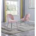 thumbnail image 2 of Contemporary Pink Velvet Side Chairs with Silver Chrome Base (Set of 2), 2 of 2
