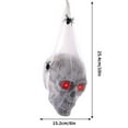 thumbnail image 2 of Wadada Halloween Outdoor Skull Decorations,10" Halloween Hanging Skeleton Spooky Voice Activated Decor with LED Red Eyes Spider for Halloween Party Haunted House Props Yard Indoor Outside Decorations, 2 of 7