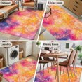 thumbnail image 6 of Abstract Cosmos Washable Area Rugs 3'x5', Clouds Star Pink Orange Dreamlike Low Pile Throw Living Room Rug Non-Slip Sturdy Edge Binding Carpet for Indoor Entryway Bedside Kitchen, 6 of 9