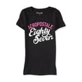 thumbnail image 1 of Aeropostale Script Print 87 - Camiseta bÃ¡sica para mujer, color negro, extragrande Aeropostale Camiseta bÃ¡sica, 1 of 1