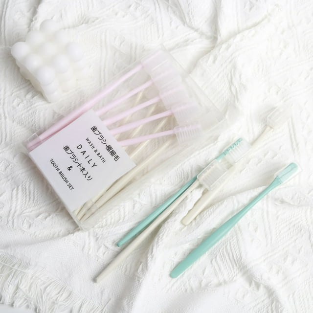 Small Head Toothbrush,10Pcs Small Head Toothbrush Bamboo Charcoal Toothbrush Toothbrush Set Convenient Use