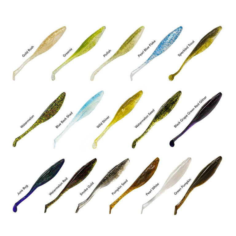 Charlie's Worms Twitchin' Shad, Scented, Soft Bait for Freshwater  Saltwater, Bass Fishing (8pk) 