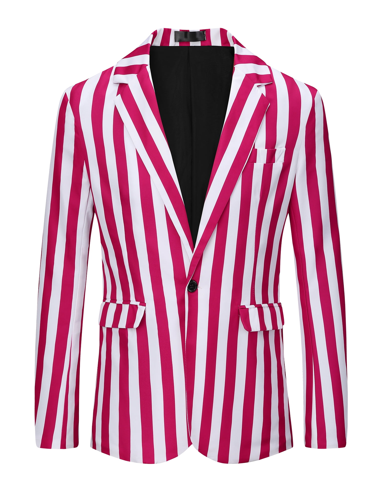 INSPIRE CHIC Men's Suit Striped Single Breasted Slim Fit Casual
