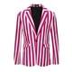 thumbnail image 5 of INSPIRAR CHIC Traje de Hombre a Rayas de Una Sola Botonadura Ajustado Casual Rayas Verticales Blazer XL Rojo Blanco, 5 of 5