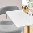 thumbnail image 7 of 24" Square Wood Top Dining Table with Aluminum Metal Base, Gold White, 7 of 7