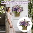 thumbnail image 6 of 16.9in Artificial Hydrangea Hanging Basket, Faux Rattan Planter with Silk Flowers, Porch and Patio Floral Decoration, Outdoor Garden Hanging Ornament, Maintenance-Free Home Decor, 6 of 8
