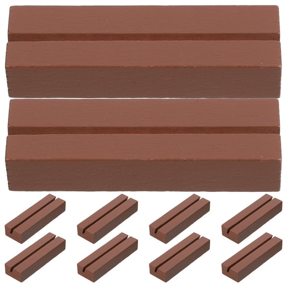10 Pcs Log Card Base Business Card Holders Rustic Wood Place Holders Desktop Sign Stand Wooden Name Holders