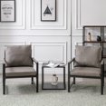 thumbnail image 4 of 28 inch Widened Size PU Leather Accent Chair For Living Room Waiting Room, Mid Century Modern Accent Chair, Club Chair, Reception Chairs (Set of 2, Gray), 4 of 11