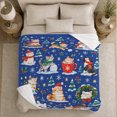 thumbnail image 5 of Playful Festive Winter Cats Snowy Scene Charming Watercolor, Playful Pet Portrait Pattern, Warm Flannel Blanket for Living Room and Bedroom, Cat Lovers Christmas Gift, Pet Lover Home Decor, 5 of 9