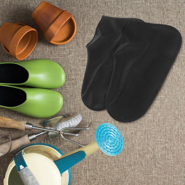unbranded 1Par Cubrezapatos Impermeables Negros De Silicona Para Protección Y Uso Exterior Durable