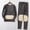 Dark Gray, variant on 2-Piece Long Thermal Suit for Men Autumn/Winter Fleece Lined Underwear Set with Warm Patches