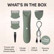 Meridian Slimmer Trimmer Precision Bikini & Pubic Grooming Electric Shaver, Waterproof, for Women & Men, Sage