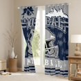 thumbnail image 3 of jejeloiu Rugby Sports City Blackout Curtains Set of 2 (52x84 Each),Gray Sport Helmet Window Curtains For Football Lover, 3 of 6