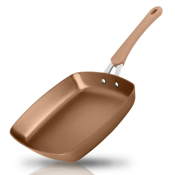 NutriChef Grill Pan 9.45'' Durable Stylish Non-Stick High-Qualified Cookware, Induction PTFE/PFOA/PFOS-Free Heat Resistant Lacquer Kitchen Ware, Compatible with Models: NCCW14S & NCCW20S, 1