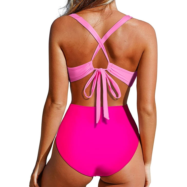 Anjikang Women Front Cross Cutout One Piece Swimsuit Ghana