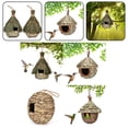 thumbnail image 2 of Handmade Straw Birdhouse Creative Garden Decoration Eco-Friendly Hanging Bird Nest for Hummingbirds 15*22cm, 2 of 6