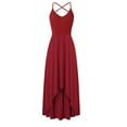 thumbnail image 3 of Fashion Casual V-Neck Sleeveless Strap Open Back Sexy Solid Dress, 3 of 5