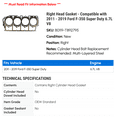 thumbnail image 2 of Right Head Gasket - Compatible with 2011 - 2019 Ford F-350 Super Duty 6.7L V8 2012 2013 2014 2015 2016 2017 2018, 2 of 2