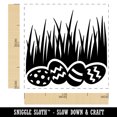 thumbnail image 2 of Easter Eggs in Grass Self-Inking Rubber Stamp Ink Stamper - Fuchsia Ink - Small 1 Inch, 2 of 7
