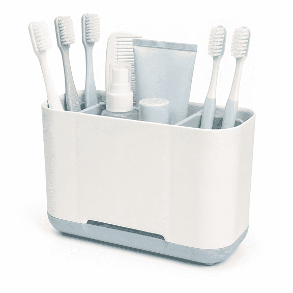 RYLZX Toothbrush Holder with Anti-Slip,Plastic Detachable for Easy Cleaning Multi-Functional Storage,Large Electric Toothbrush and Toothpaste Organizer Caddy for Bathroom Vanity,Sink,Countertop